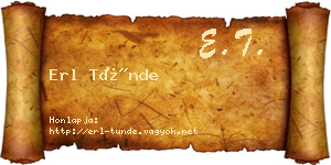 Erl Tünde névjegykártya